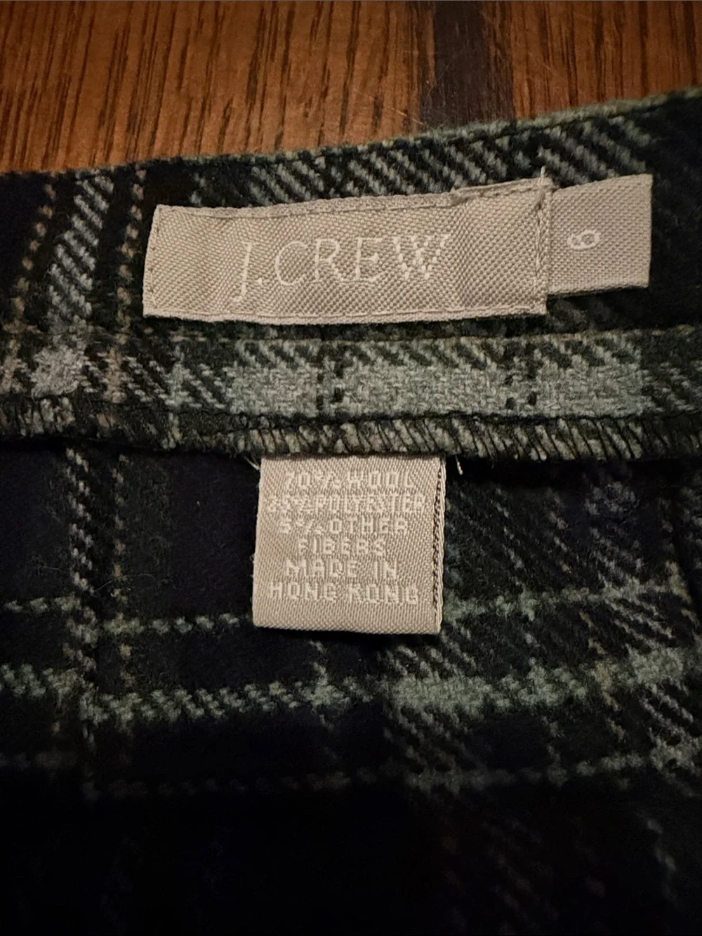 J. Crew Black and Gray Plaid Mini Skirt